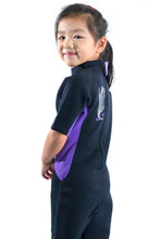 Load image into Gallery viewer, Thermal Wetsuit Girls Purple One Piece with back zipper