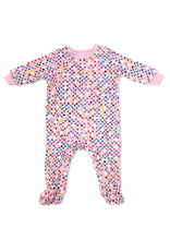 Load image into Gallery viewer, Polkadots Girl Romper With Footie Sleepwear
