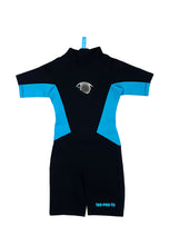 Load image into Gallery viewer, Boys Turquoise One Piece Thermal Wetsuit with back zipper