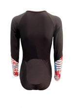 Load image into Gallery viewer, Adult UV50+ Hibiscus and Feathers Long Sleeve Zip Front One Piece
