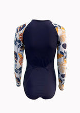 Load image into Gallery viewer, Adult UV50+ Abstract Leaves Long Sleeve One Piece Swimsuit
