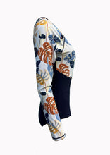 Load image into Gallery viewer, Adult UV50+ Abstract Leaves Long Sleeve One Piece Swimsuit

