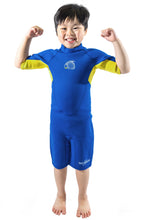 Load image into Gallery viewer, Boys Blue One Piece Thermal Wetsuit with back zipper
