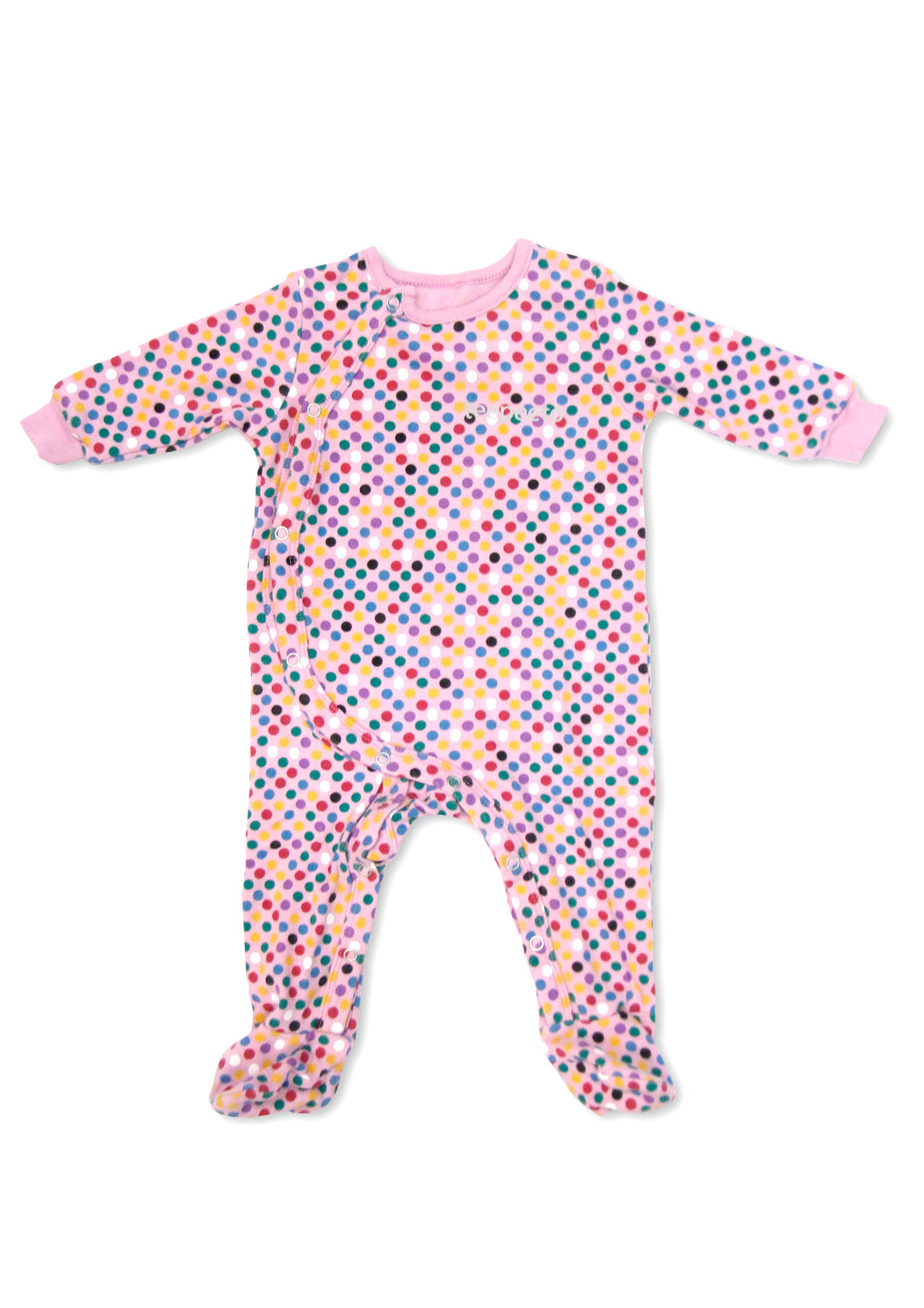 Polkadots Girl Romper With Footie Sleepwear